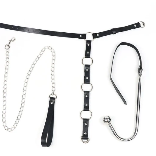 Collar EverydayUse and Anal 5853 with Hook Kinky Leash 0615